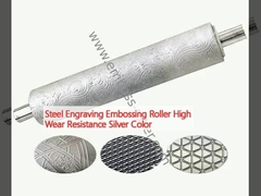 Ukiran Baja Embossing Roller High Wear Resistance Warna Perak